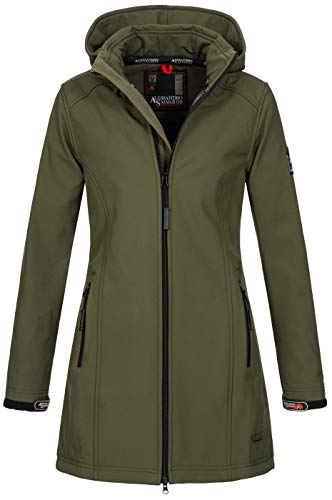 A. Salvarini Damen Softshell Jacke wasserabweisend Outdoor lang AS-131 [AS-131-Dunkelgrün-Gr.XXL] von ALESSANDRO SALVARINI