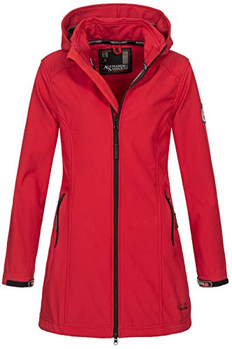 A. Salvarini Damen Softshell Jacke wasserabweisend Outdoor lang AS-131 [AS-131-Rot-Gr.4XL] von ALESSANDRO SALVARINI