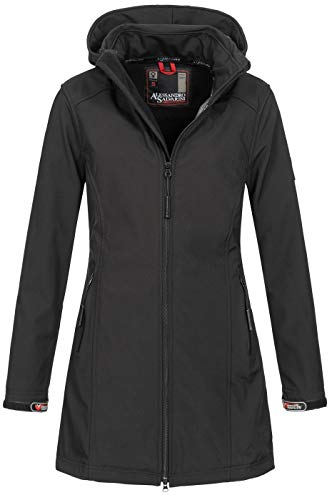 A. Salvarini Damen Softshell Jacke wasserabweisend Outdoor lang AS-131 [AS-131-Schwarz-Gr.XXL] von ALESSANDRO SALVARINI