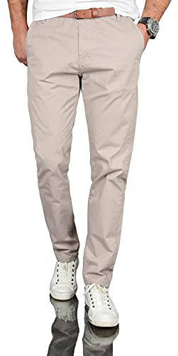 A. Salvarini Herren Designer Business Chino Hose Chinohose Regular Fit AS-095 [AS-095 - Hellgrau - W31 L34] von ALESSANDRO SALVARINI