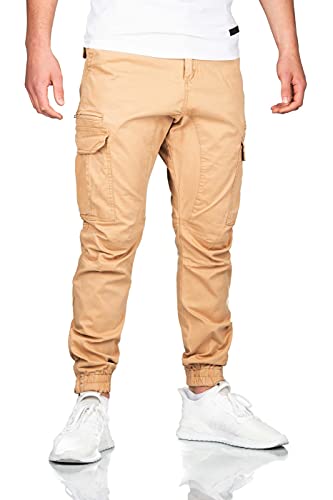 A. Salvarini Herren Designer Cargo Hose Strech Cargohose Taschen AS272[AS-272-Beige-W36-L32] von ALESSANDRO SALVARINI