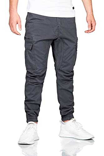 A. Salvarini Herren Designer Cargo Hose Strech Cargohose Taschen AS272[AS-272-Dunkelgrau-W33-L32] von ALESSANDRO SALVARINI