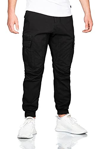 A. Salvarini Herren Designer Cargo Hose Strech Cargohose Taschen AS272[AS-272-Schwarz-W32-L32] von ALESSANDRO SALVARINI