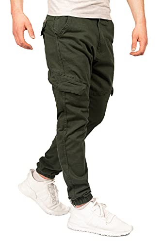 A. Salvarini Herren Designer Cargo Hose Strech Cargohose Taschen AS274 [AS-274-Olive-W38-L32] von ALESSANDRO SALVARINI