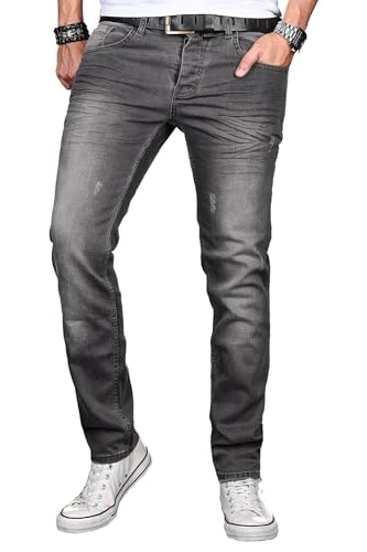 A. Salvarini Herren Designer Jeans Hose Stretch Basic Jeanshose Regular Slim [AS049 - W31 L34], Middle Grey Used von ALESSANDRO SALVARINI