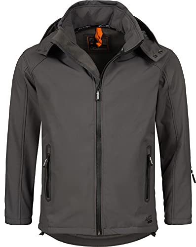 A. Salvarini Herren Softshell Funktions Outdoor Regen Jacke Sport Freizeitjacke AS098 [AS-098-Dunkelgrau-Gr.S] von ALESSANDRO SALVARINI