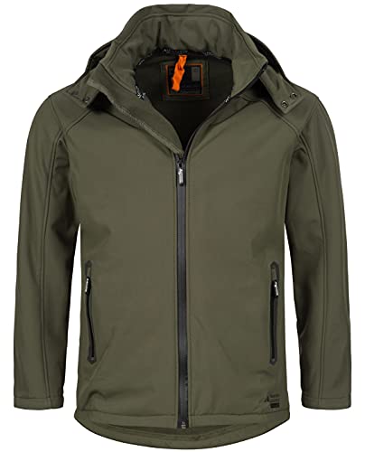 A. Salvarini Herren Softshell Funktions Outdoor Regen Jacke Sport Freizeitjacke AS098 [AS-098-Olive-Gr.3XL] von ALESSANDRO SALVARINI