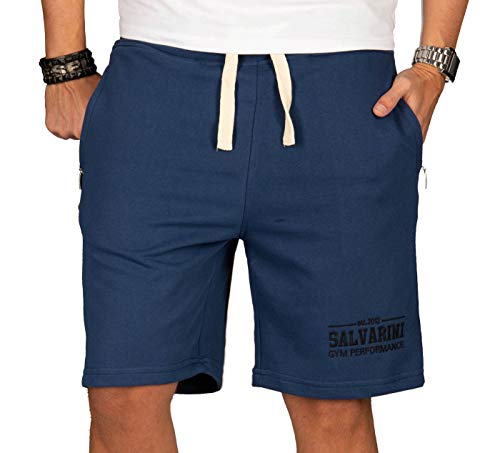 A. Salvarini Herren Sport Jogging Short Fitness Kurze Hose Trainingshose AS130 [AS-130-Blau-Gr.S] von ALESSANDRO SALVARINI