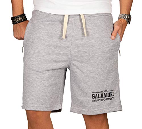A. Salvarini Herren Sport Jogging Short Fitness Kurze Hose Trainingshose AS130 [AS-130-Grau-Gr.XL] von ALESSANDRO SALVARINI