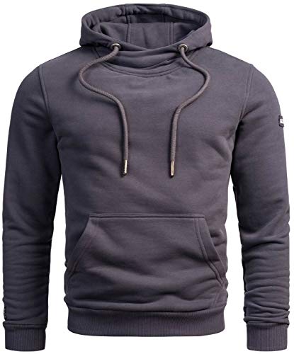 A. Salvarini Herren Sweat Kapuzenpullover Hoodie Kapuze Sweater AS295[AS-295-Anthrazit-Gr.L] von ALESSANDRO SALVARINI