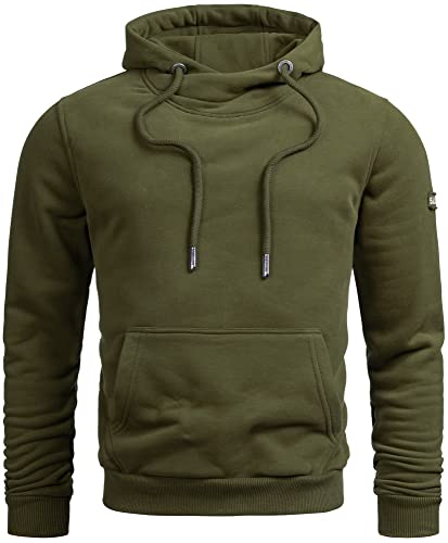 A. Salvarini Herren Sweat Kapuzenpullover Hoodie Kapuze Sweater AS295[AS-295-Grün-Gr.M] von ALESSANDRO SALVARINI