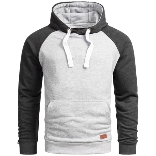 A. Salvarini Herren Sweatjacke Kapuzenpullover Jacke Kapuze Hoodie Sweater AS297 [AS-297-H.Grau-D.Grau.-Gr.L] von ALESSANDRO SALVARINI