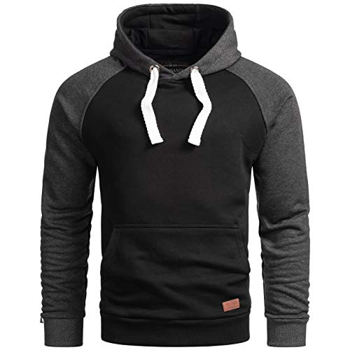 A. Salvarini Herren Sweatjacke Kapuzenpullover Jacke Kapuze Hoodie Sweater AS297 [AS-297-Schwarz-D.Grau.-Gr.S] von ALESSANDRO SALVARINI