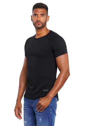 A. Salvarini Herren T-Shirt Kurzarm Sommer Shirts Basic V-Ausschnitt V-Neck Rundhals [AS-076-Schwarz2-Gr.XL] von ALESSANDRO SALVARINI