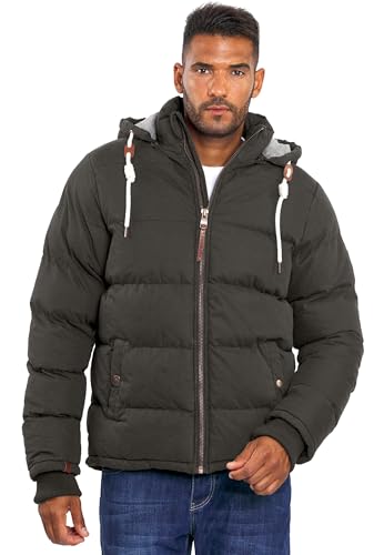 ALESSANDRO SALVARINI Herren Winterjacke (S-3XL) - 100% Baumwolle Obermaterial, Abnehmbare Kapuze, Warme Jacke Männer - AS-282 DGrau Large von ALESSANDRO SALVARINI