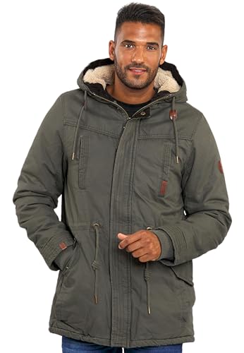 ALESSANDRO SALVARINI Winterjacke Herren Jacke Herren Winter Mann - 100% Baumwolle Teddyfell Fell Gefüttert Warm Kuschelig, Wind Schutz - Dunkelgrau M von ALESSANDRO SALVARINI