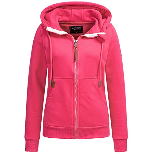 ALESSANDRO SALVARINI Damen Hoodie Sweatjacke Pullover AS-299 [AS-299-Pink-Gr.S] von ALESSANDRO SALVARINI