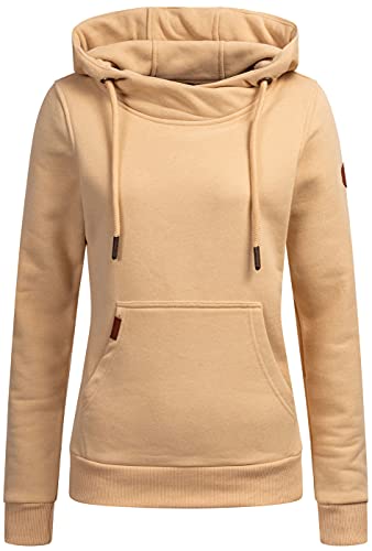 ALESSANDRO SALVARINI Damen Sweatshirt Hoodie Pullover AS-298 [AS-298-Beige-Gr.L] von ALESSANDRO SALVARINI