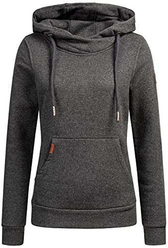 ALESSANDRO SALVARINI Damen Sweatshirt Hoodie Pullover AS-298 [AS-298-Dunkelgrau-Gr.L] von ALESSANDRO SALVARINI