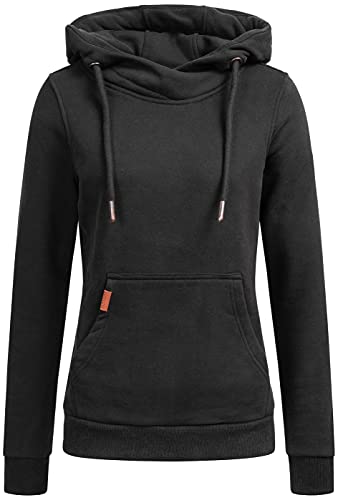 ALESSANDRO SALVARINI Damen Sweatshirt Hoodie Pullover AS-298 [AS-298-Schwarz-Gr.L] von ALESSANDRO SALVARINI