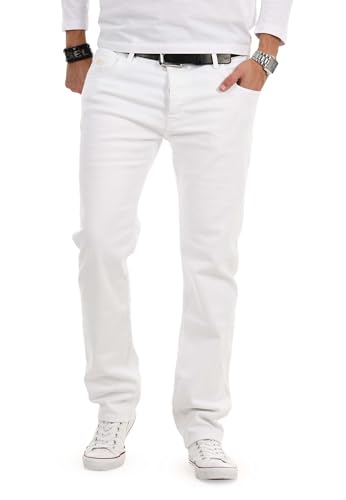 ALESSANDRO SALVARINI Designer Herren Jeans Hose Basic Jeanshose AS393 - Weiß Größe W46-L32 von ALESSANDRO SALVARINI