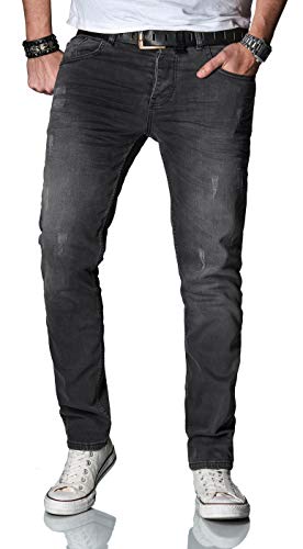 ALESSANDRO SALVARINI Designer Herren Jeans Hose Basic Stretch Jeanshose Regular Slim AS035 [AS-035-W32-L36] von ALESSANDRO SALVARINI