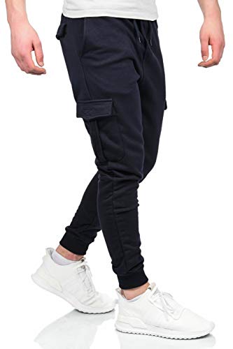 ALESSANDRO SALVARINI Herren Designer Cargo Jogging Hose Strech Cargohose Taschen AS271 [AS-271-Dunkelblau-Gr.XL] von ALESSANDRO SALVARINI