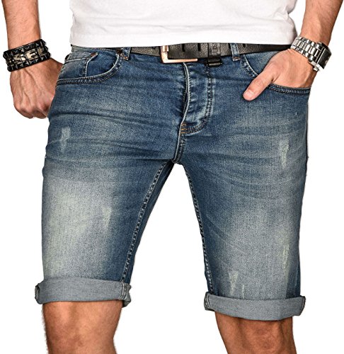 ALESSANDRO SALVARINI Herren Designer Jeans Short Kurze Hose Slim Sommer Shorts Bermuda [AS-101-W30] von ALESSANDRO SALVARINI