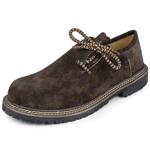 ALESSANDRO SALVARINI Herren Haferlschuh (40-47) aus Veloursleder mit Profilsohle AS453 - Dunkelbraun Größe 42 - Gr.42 von ALESSANDRO SALVARINI