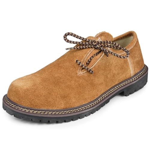 ALESSANDRO SALVARINI Herren Haferlschuh (40-47) aus Veloursleder mit Profilsohle AS453 - Hellbraun Größe 42 - Gr.42 von ALESSANDRO SALVARINI