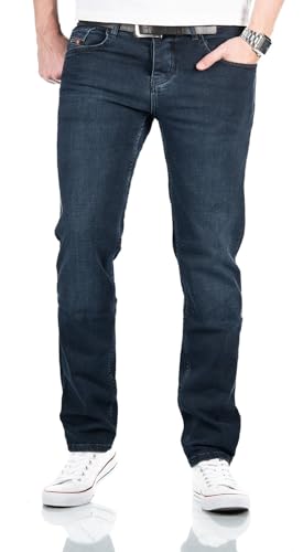 ALESSANDRO SALVARINI Jeans Herren Regular Fit Stretch - Männer Hosen Denim - 98% Baumwolle, 5 Taschen, Knopfleiste, Hose lang Dunkelblau [AS-352 W40 L34] von ALESSANDRO SALVARINI