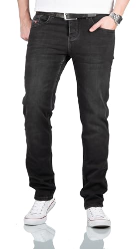 ALESSANDRO SALVARINI Herren Jeans Regular Fit Stretch Jeanshose Denim Schwarz [AS-353 W32 L32] von ALESSANDRO SALVARINI