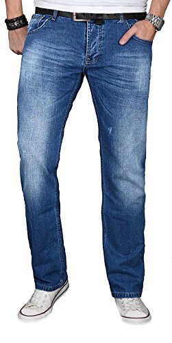ALESSANDRO SALVARINI Herren Jeanshose Comfort Fit gerades Bein Komfort-Jeans Denim Jeans [AS-063 - W30 L30] von ALESSANDRO SALVARINI