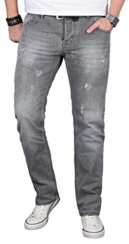 ALESSANDRO SALVARINI Herren Jeanshose Comfort Fit gerades Bein Komfort-Jeans Denim Jeans [AS-065 - W32 L36] von ALESSANDRO SALVARINI