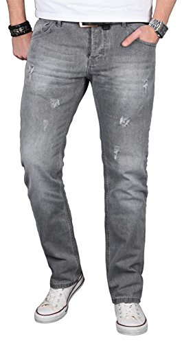 ALESSANDRO SALVARINI Herren Jeanshose Comfort Fit gerades Bein Komfort-Jeans Denim Jeans [AS-065 - W36 L30] von ALESSANDRO SALVARINI