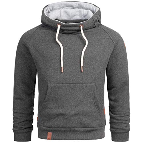 ALESSANDRO SALVARINI Herren Kapuzenpullover Hoodie Kapuze Sweater AS290 [AS-290-Dunkelgrau-Gr.S] von ALESSANDRO SALVARINI