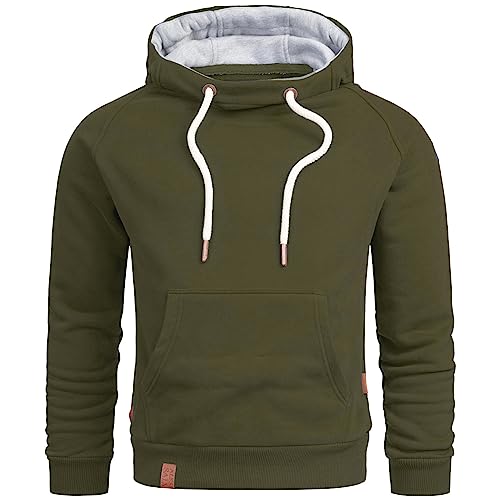 ALESSANDRO SALVARINI Herren Kapuzenpullover Hoodie Kapuze Sweater AS290 [AS-290-Grün-Gr.S] von ALESSANDRO SALVARINI