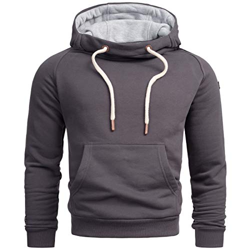 ALESSANDRO SALVARINI Herren Kapuzenpullover Hoodie Kapuze Sweater AS291 [AS-291-Anthrazit-Gr.XL] von ALESSANDRO SALVARINI