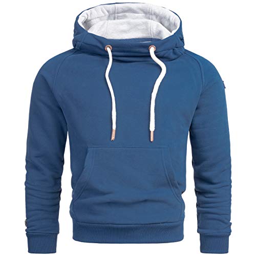 ALESSANDRO SALVARINI Herren Kapuzenpullover Hoodie Kapuze Sweater AS291 [AS-291-Blau-Gr.S] von ALESSANDRO SALVARINI