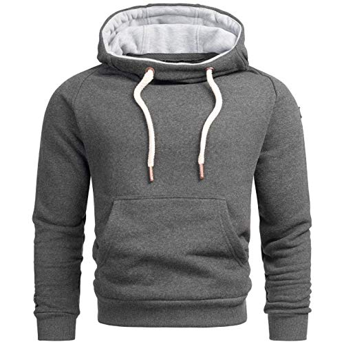 ALESSANDRO SALVARINI Herren Kapuzenpullover Hoodie Kapuze Sweater AS291 [AS-291-Dunkelgrau-Gr.XL] von ALESSANDRO SALVARINI