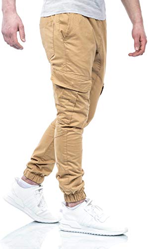 ALESSANDRO SALVARINI Herren Outdoor Cargohose Cargo Hose Stoff lang viele Taschen AS270 [AS-270-Beige-W40-L32] von ALESSANDRO SALVARINI