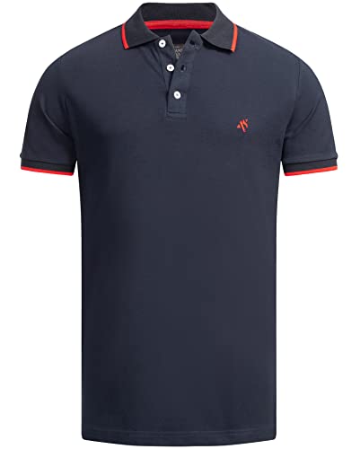 ALESSANDRO SALVARINI Herren Polo Shirt Designer Poloshirt Kurzarm AS316 Navy Größe S - Gr. S von ALESSANDRO SALVARINI