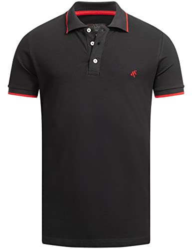 ALESSANDRO SALVARINI Herren Polo Shirt Designer Poloshirt Kurzarm AS316 Schwarz Größe L - Gr. L von ALESSANDRO SALVARINI