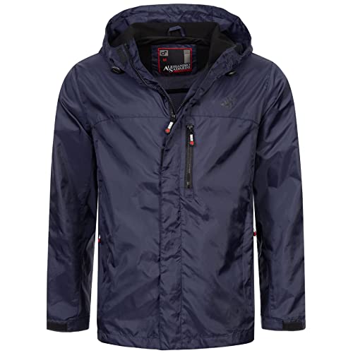 ALESSANDRO SALVARINI Herren Regenjacke mit Kapuze Wasserabweisend Windbreaker Windschutz AS323 [AS-323-Navy-Gr.XXL] von ALESSANDRO SALVARINI