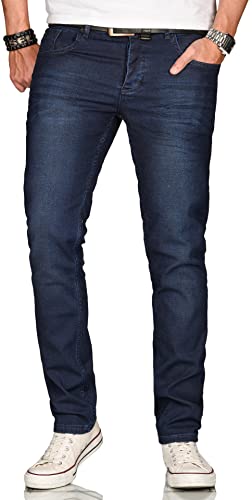 ALESSANDRO SALVARINI Herren Slim Fit Jeans Hose Denim Stretch-Jeans Jeanshose Washed [AS-083-W32 L36] von ALESSANDRO SALVARINI