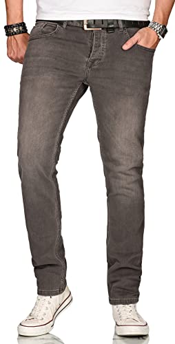 ALESSANDRO SALVARINI Herren Slim Fit Jeans Hose Denim Stretch-Jeans Jeanshose Washed [AS-086-W31 L34] von ALESSANDRO SALVARINI