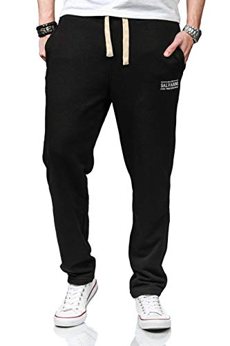 ALESSANDRO SALVARINI Herren Sport Jogging Fitness Hose Trainingshose AS273 [AS-273-Schwarz-Gr.4XL] von ALESSANDRO SALVARINI