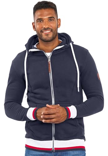 ALESSANDRO SALVARINI Herren Sweatjacke (S-3XL) mit Kapuze - Leicht, Atmungsaktiv, Kapuzenpullover mit Reißverschluss Männer - AS-310 Navy Large von ALESSANDRO SALVARINI