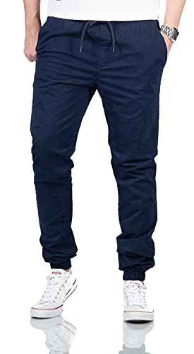 ALESSANDRO SALVARINI Herren Sweathose Stretch Cargohose Freizeithose AS275 [AS-275 - Dunkelblau W38 L34] von ALESSANDRO SALVARINI