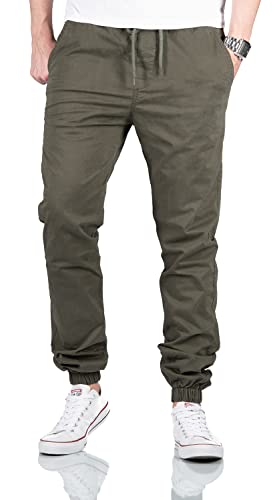 ALESSANDRO SALVARINI Herren Sweathose Stretch Cargohose Freizeithose AS275 [AS-275 - Olive W32 L34] von ALESSANDRO SALVARINI